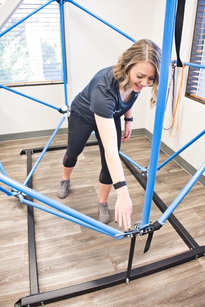 A women doing active therapy. 