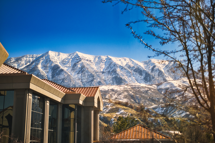 The Cognitive FX building in Provo, Utah, with the Wasatch Mountains behind it