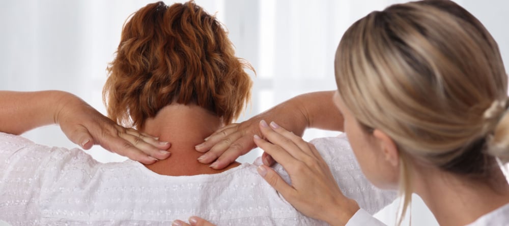 Doctor or specialist evaluating a patient. 