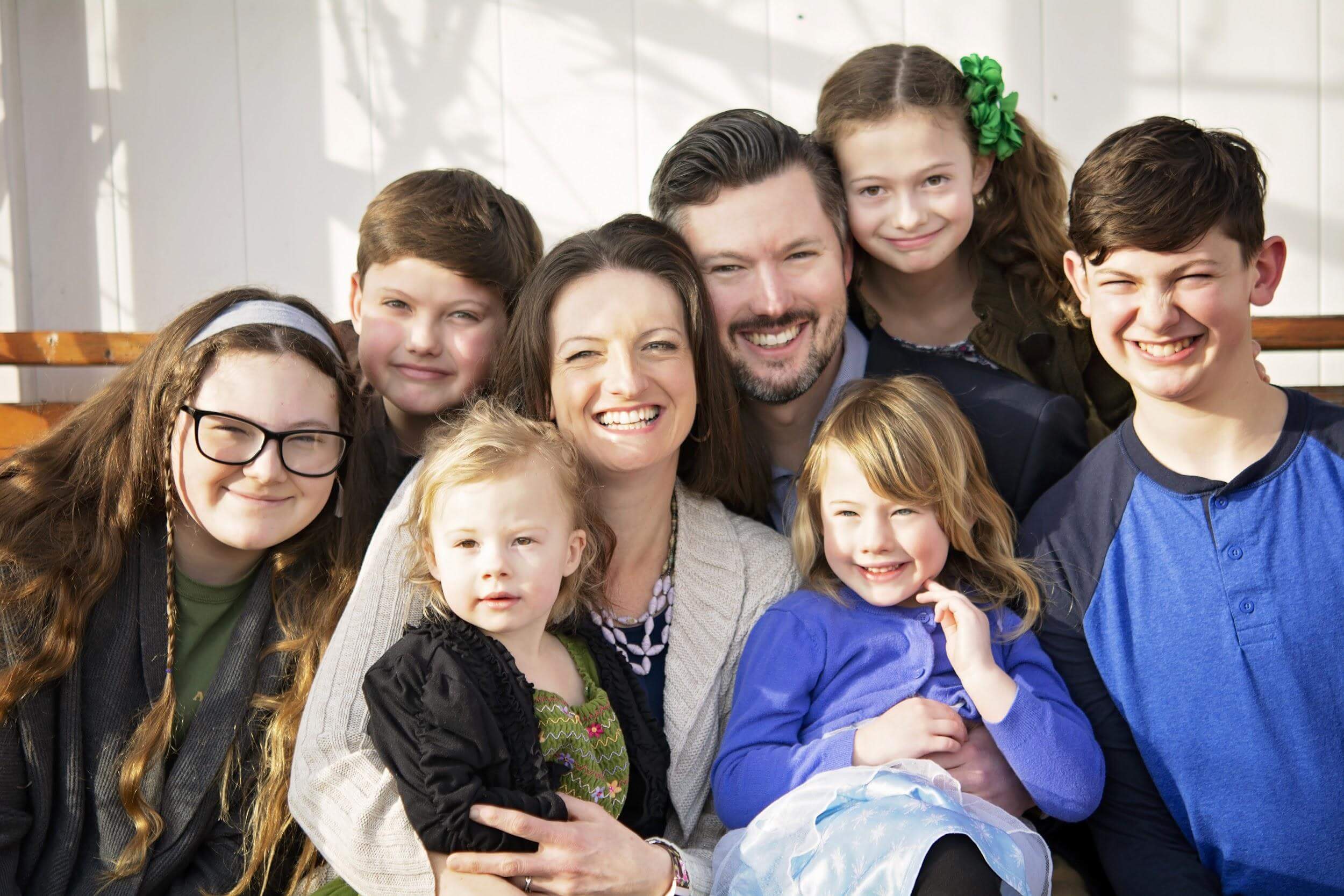 Anthony Loubet with his wife and 6 children.
