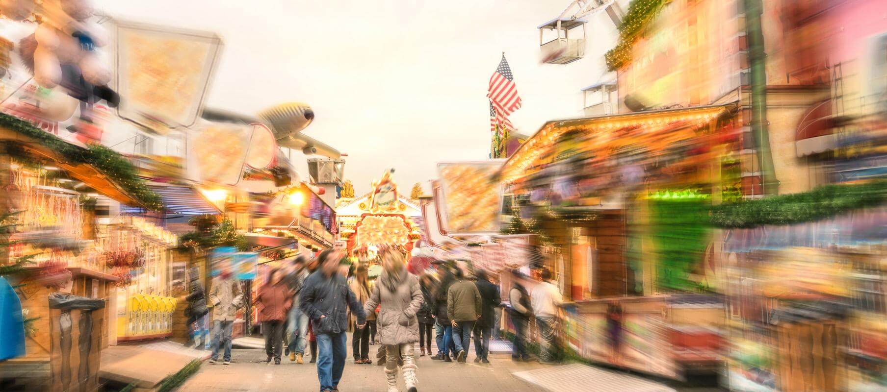 Overwhelm and Overstimulation: A photo of a blurry and busy fair