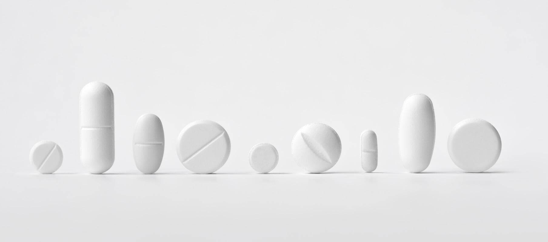 A photo showing different medication pills