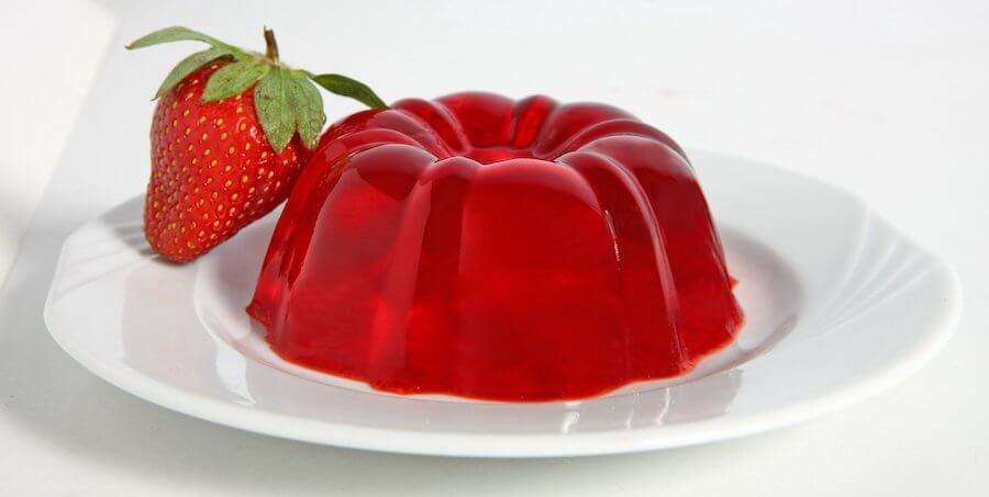 A photo of Jello on a plate