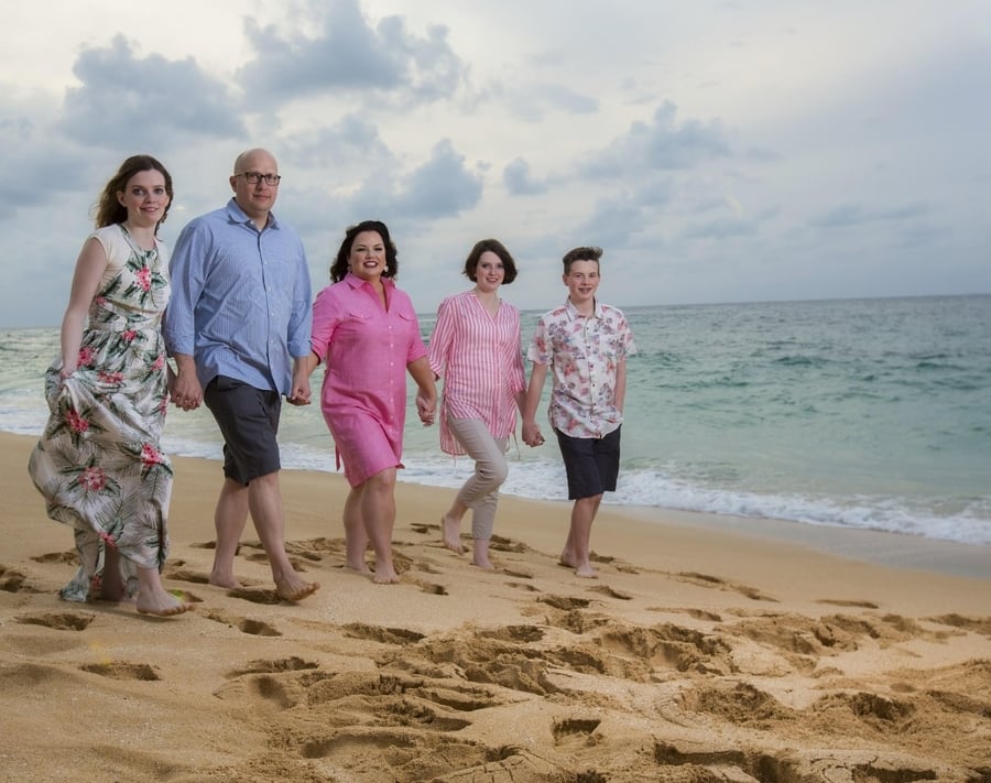 Sam with his wife and three children.