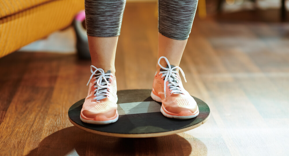 woman on balance board