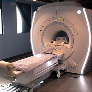 The front facade of an MRI machine
